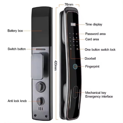 Glomarket Otomatis Tuya Wifi Smart Door Lock Kontrol Ponsel Control Fingerfrint Digital Password Smart Lock Dengan Kamera