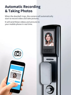 Glomarket Wireless Biometric Fingerprint Keamanan Otomatis Smart Lock Digital Password Card Kunci Kunci Dengan Kamera