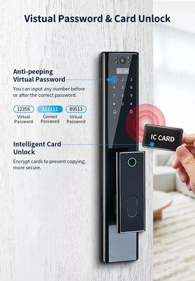 Glomarket Wireless Biometric Fingerprint Keamanan Otomatis Smart Lock Digital Password Card Kunci Kunci Dengan Kamera