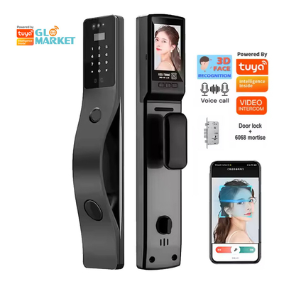 Glomarket Tuya Face Recognition Smart Door Lock Keamanan Digital Password Sidik Jari Pintu Smart Lock