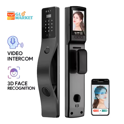 Glomarket Tuya Face Recognition Smart Door Lock Keamanan Digital Password Sidik Jari Pintu Smart Lock
