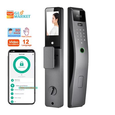 Glomarket 3d Face Recognition Smart Door Lock Tuya Real Time Video Intercom Wifi Kunci Pintu Cerdas Dengan Pencetakan Lengan