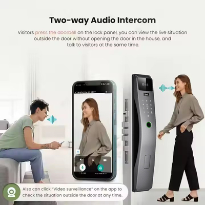 Glomarket 3d Face Recognition Smart Door Lock Tuya Real Time Video Intercom Wifi Kunci Pintu Cerdas Dengan Pencetakan Lengan