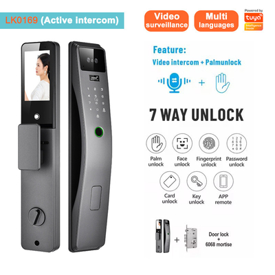 Glomarket 3d Face Recognition Smart Door Lock Tuya Real Time Video Intercom Wifi Kunci Pintu Cerdas Dengan Pencetakan Lengan