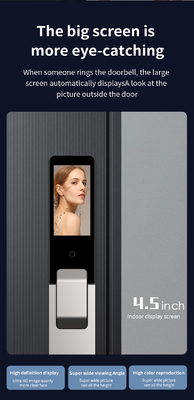 Glomarket Aluminium Alloy Otomatis Tuya Smart Door Lock Pengakuan Wajah 3D Video Intercom Digital Fingerprint Lock