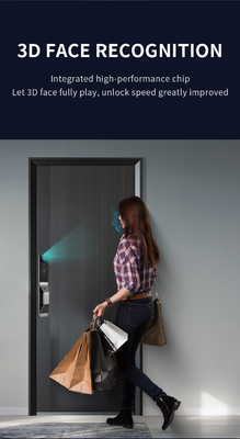Glomarket Aluminium Alloy Otomatis Tuya Smart Door Lock Pengakuan Wajah 3D Video Intercom Digital Fingerprint Lock