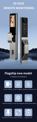 Glomarket Aluminium Alloy Otomatis Tuya Smart Door Lock Pengakuan Wajah 3D Video Intercom Digital Fingerprint Lock