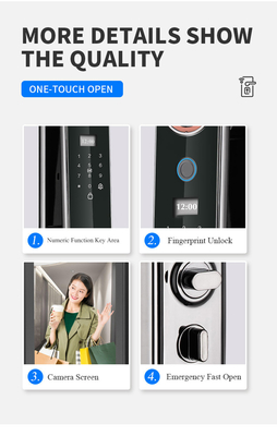 Glomarket Harga Pabrik Wifi App Smart Door Lock Dengan Pengakuan Wajah Biometrik Sidik Jari Cerradura Dukungan Fungsi Interkom