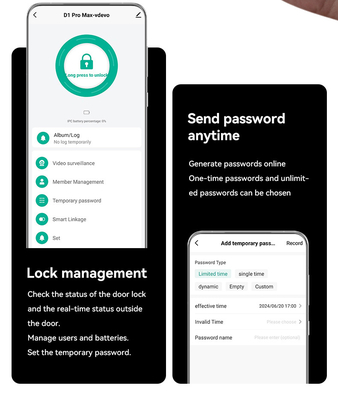 Glomarket Tuya Wifi Smart Lock Aluminium Pintu Kayu Pengakuan Wajah Sidik Jari Biometrik Sidik Jari Digital Smart Lock