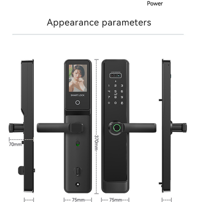 Glomarket Tuya Wifi Smart Lock Aluminium Pintu Kayu Pengakuan Wajah Sidik Jari Biometrik Sidik Jari Digital Smart Lock