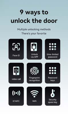 Glomarket Tuya Wifi Smart Lock Aluminium Pintu Kayu Pengakuan Wajah Sidik Jari Biometrik Sidik Jari Digital Smart Lock