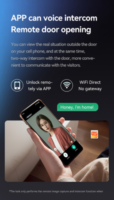 Glomarket Tuya Wifi Smart Lock Aluminium Pintu Kayu Pengakuan Wajah Sidik Jari Biometrik Sidik Jari Digital Smart Lock