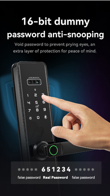 Glomarket Tuya Wifi Smart Lock Aluminium Pintu Kayu Pengakuan Wajah Sidik Jari Biometrik Sidik Jari Digital Smart Lock
