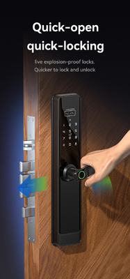 Glomarket Tuya Wifi Smart Lock Aluminium Pintu Kayu Pengakuan Wajah Sidik Jari Biometrik Sidik Jari Digital Smart Lock
