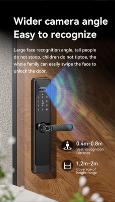 Glomarket Tuya Wifi Smart Lock Aluminium Pintu Kayu Pengakuan Wajah Sidik Jari Biometrik Sidik Jari Digital Smart Lock