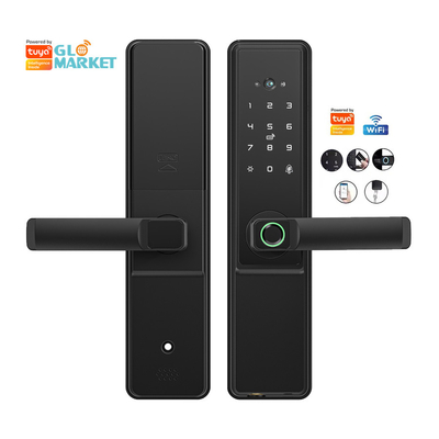 Glomarket Tuya Wifi Smart Door Lock Dengan Cat Eye Digital Lock Elektronik Jari Jari Pintu Smart Home
