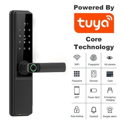 Glomarket Tuya Wifi Smart Door Lock Dengan Cat Eye Digital Lock Elektronik Jari Jari Pintu Smart Home