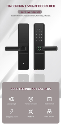 Glomarket Tuya Wifi Smart Door Lock Dengan Cat Eye Digital Lock Elektronik Jari Jari Pintu Smart Home