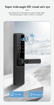 Glomarket Tuya Wifi Smart Door Lock Dengan Cat Eye Digital Lock Elektronik Jari Jari Pintu Smart Home