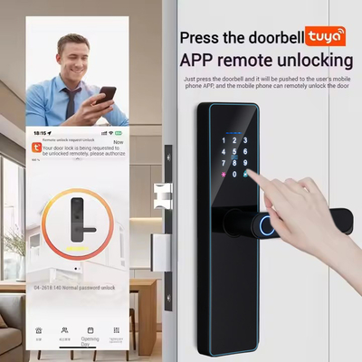 Glomarket Smart Cerradura Fechadura Digital Tuya Ttlock Kunci Kartu Rfid Kata sandi Sidik jari Kunci Pintu Cerdas