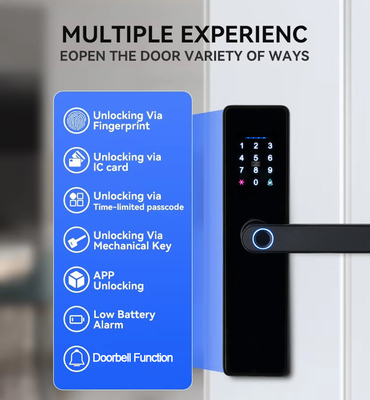 Glomarket Smart Cerradura Fechadura Digital Tuya Ttlock Kunci Kartu Rfid Kata sandi Sidik jari Kunci Pintu Cerdas