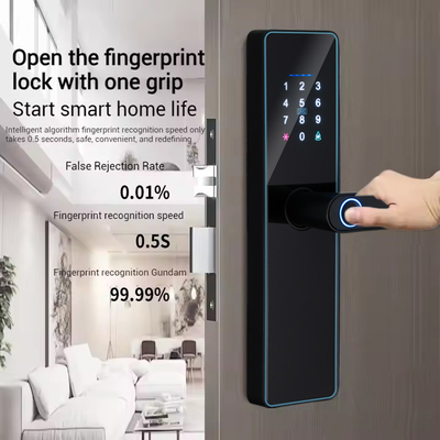 Glomarket Smart Cerradura Fechadura Digital Tuya Ttlock Kunci Kartu Rfid Kata sandi Sidik jari Kunci Pintu Cerdas