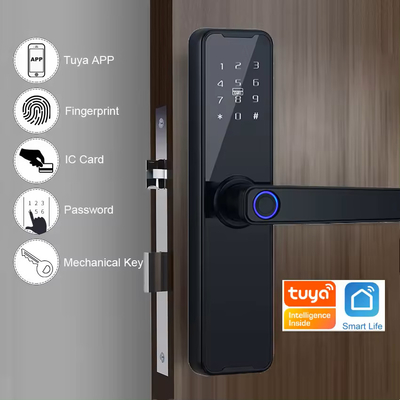 Glomarket Wifi Tuya Smart Door Lock Aluminium Sidik Jari Password Kartu Kunci Buka kunci Biometrik Digital Smart Lock