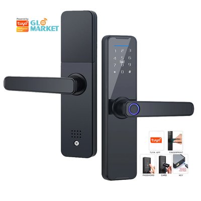 Glomarket Wifi Tuya Smart Door Lock Aluminium Sidik Jari Password Kartu Kunci Buka kunci Biometrik Digital Smart Lock