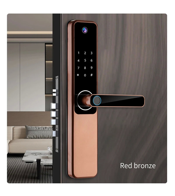 Glomarket Tuya Wifi Sidik jari Digital Password Kunci Pintu Cerdas Remote Control Kunci Cerdas Dengan Kamera