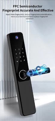 Glomarket Tuya Wifi Sidik jari Digital Password Kunci Pintu Cerdas Remote Control Kunci Cerdas Dengan Kamera