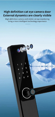 Glomarket Tuya Wifi Sidik jari Digital Password Kunci Pintu Cerdas Remote Control Kunci Cerdas Dengan Kamera