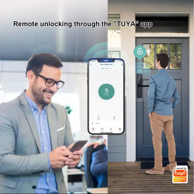 Glomarket Rumah Apartemen Tuya Smart WiFi Kunci Pintu Digital Ponsel APP Remote Control Keamanan Sidik jari Kunci Pintu Cerdas