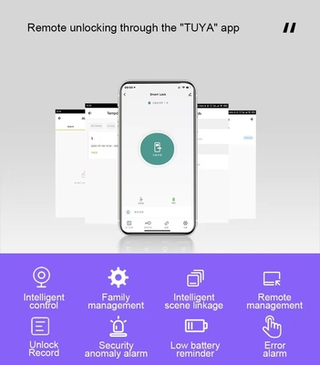 Glomarket Rumah Apartemen Tuya Smart WiFi Kunci Pintu Digital Ponsel APP Remote Control Keamanan Sidik jari Kunci Pintu Cerdas