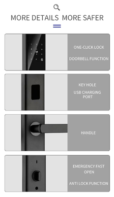 Glomarket Tuya Smart WiFi Kunci Pintu Digital Kode RFID Kartu IC Smartphone Aplikasi Buka kunci Tangan Biometrik Kunci Pintar