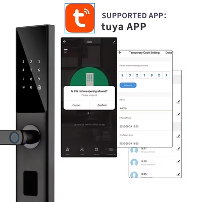 Glomarket Tuya Smart WiFi Kunci Pintu Digital Kode RFID Kartu IC Smartphone Aplikasi Buka kunci Tangan Biometrik Kunci Pintar