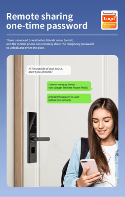 Glomarket Tuya Smart WiFi Kunci Pintu Digital Kode RFID Kartu IC Smartphone Aplikasi Buka kunci Tangan Biometrik Kunci Pintar
