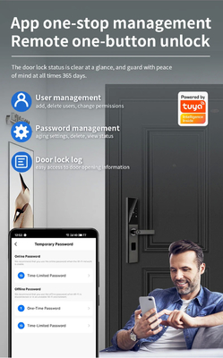 Glomarket Tuya Smart WiFi Kunci Pintu Digital Kode RFID Kartu IC Smartphone Aplikasi Buka kunci Tangan Biometrik Kunci Pintar