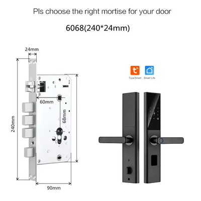 Glomarket Tuya Smart WiFi Kunci Pintu Digital Kode RFID Kartu IC Smartphone Aplikasi Buka kunci Tangan Biometrik Kunci Pintar