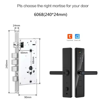 Glomarket Tuya Smart Security Digital Door Lock Biometric Fingerprint Handle Smart Lock Hotel Apartemen Kamar Kunci Harga Pabrik