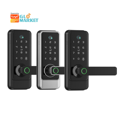 Glomarket Tuya Wifi Keyless Deadbolt Lock Serraduras Electric Handle Front Door Lock Dengan Keypad Smart Fingerprint Digital Lock