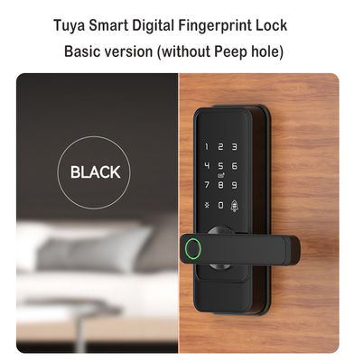 Glomarket Tuya Wifi Keyless Deadbolt Lock Serraduras Electric Handle Front Door Lock Dengan Keypad Smart Fingerprint Digital Lock