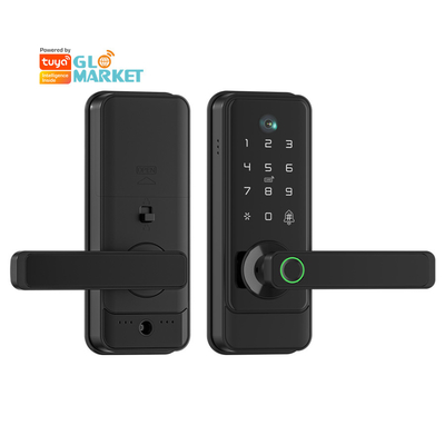 Glomarket Tuya Wifi Keyless Deadbolt Lock Serraduras Electric Handle Front Door Lock Dengan Keypad Smart Fingerprint Digital Lock