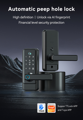 Glomarket Tuya Wifi Keyless Deadbolt Lock Serraduras Electric Handle Front Door Lock Dengan Keypad Smart Fingerprint Digital Lock