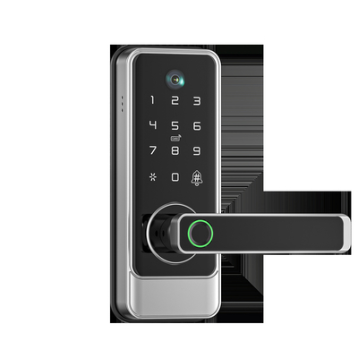 Glomarket Tuya Wifi Keyless Deadbolt Lock Serraduras Electric Handle Front Door Lock Dengan Keypad Smart Fingerprint Digital Lock