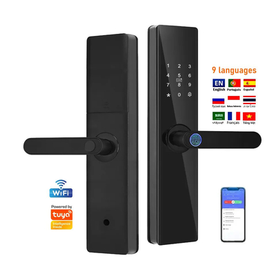 Glomarket Tuya TTlock Sidik jari Digital Password Apartemen Ruangan Rumah Ruang Cerraduras Inteligentes Keamanan Kunci Pintu Kayu Cerdas