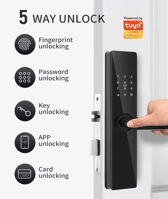 Glomarket Tuya TTlock Sidik jari Digital Password Apartemen Ruangan Rumah Ruang Cerraduras Inteligentes Keamanan Kunci Pintu Kayu Cerdas