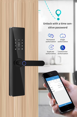 Glomarket Tuya TTlock Sidik jari Digital Password Apartemen Ruangan Rumah Ruang Cerraduras Inteligentes Keamanan Kunci Pintu Kayu Cerdas