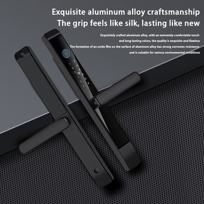 Glomarket Kunci Pintu Luncur Aluminium Luar Ruang Digital Handle Elektronik Ttlock Sidik jari Tuya Kunci pintar tahan air