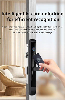 Glomarket Kunci Pintu Luncur Aluminium Luar Ruang Digital Handle Elektronik Ttlock Sidik jari Tuya Kunci pintar tahan air