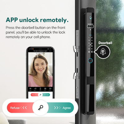 Glomarket Tuya 3d Face Cerradura Inteligente Otomatis Kamera Wifi Listrik Sidik Jari Kunci Pintu Cerdas Digital